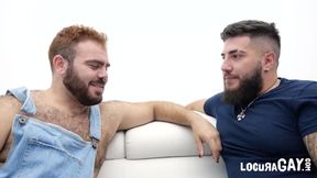 Tag Team Two Tattooed Bears Spit-roast Smooth Cub Wet Facial