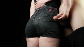 PERFECT FIT BIG ASS in jeans shorts HANDJOB #3