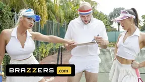 Phoenix Marie & Kelsi Monroe Compete For Their Tennis Instructor's Cock But They End Up Sharing It - Sexy