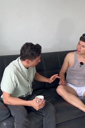 My Friend's Wife Isn't Home, She Doesn't Please Him, so I Decided to Let Him Fuck My Ass to Cheer Him up
