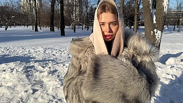 Picked up a girl in a fur coat while walking my dog