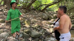 Mysterious Magic Goblin Makes Me Fuck My Fat Stepsister in Exchange for Letting Us Out of Her Magical River