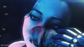 Miranda Lawson’s Mass Effect Blowjob Gangbang Ends In 3D Hentai Creampie