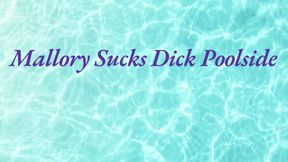 Blowjob and sucking balls outside by the pool