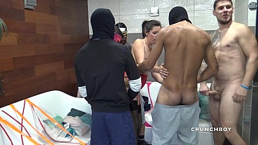 amazing bisex gang bang with straight hidden face fucking gay
