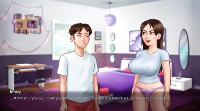 Roommate fucks babe raw in summertime saga creampie