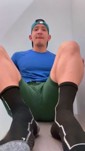 Latino boy playing with his big cock, masturbates twice