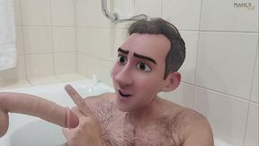 Step Gay Dad - Bath Buddies - Hot house with sexual tension so thick it ends up all over stepdad'_s sexy toes - Manlyfoot