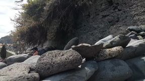 1st Part: Alone At The Beach With Transparent Slip. Two Strangers Next To Me