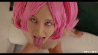 Real Life Hentai - Cute Anime Girl Riding Dildo Ahegao Tiny Pussy POV Endoscope Creampie