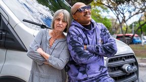 mature ass stretched by a bbc in driving van