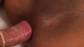 Asian trans in fishnet receives cum facial