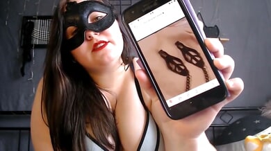 Masked sissy in lace performs for the webcam with bold confidence