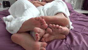 FOOT PLAY UNDER THE BLANKET (bf)