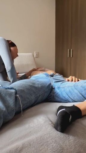 Emotional moment from "I invite my neighbor to my house and we end up doing intense scissoring and an intense 69."