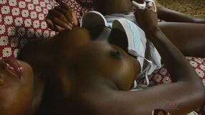 ”Lovely black model Parris Love fingers herself & rubs her clit to orgasm”