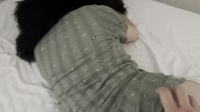 Step brother fucked sleepy stepsister with a vibrator with a big ass