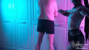 Cute Pink And Blue Bedroom BDSM Flogging Scene with No1 Pup And Your Darling Honey