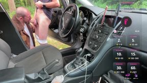 Insatiable trio worship my big thick cock at a rest stop