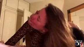 1627 - French Amateur, Leopard Bodysuit, Rough Doggy Style, Dirty Talk