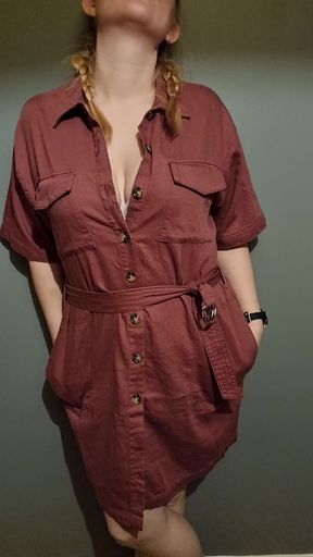 Woman in red jumpsuit