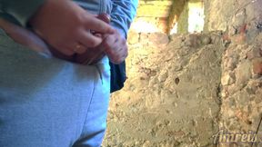 The hunt for a wank! Ball weight and masturbation in an abandoned building!