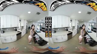 VIRTUAL PORN - Freaky Maid Valerica Steele Cleaning Dishes While Getting Crazy