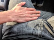 caressed a big dick in the car