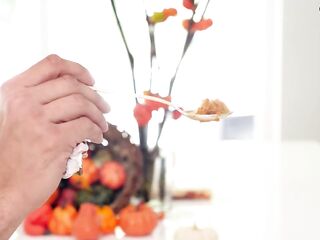 Jade Kush Lets Stepbro Feast On Her Breast And Haunches For Thanksgiving