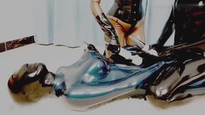 fss45-Girls in latex suits stimulate each other with vibrators