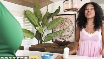 BRAZZERS - Alex Switches His Shaved Girlfriend Skyla With Leah Michelle’s Perfectly Fluffy Bush