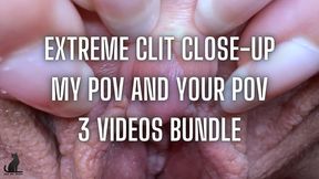 Extreme Closeup Clit - My POV and Your POV - 3 Vids Bundle