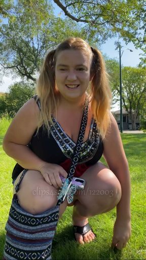 Three Intense Orgasms Outside - We-Vibe Vibrator Edging - Chubby Fat Curvy BBW Milf O Face - Marie Exhibitionism Fetish   Clip 1