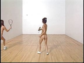 lesbians have sex on the squash court