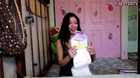 mean college girl has to change messy adult diaper!
