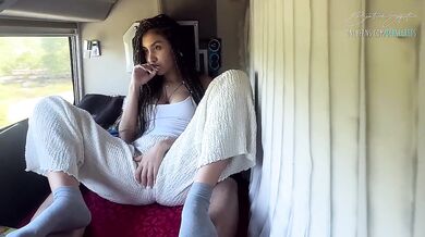 Beatrice Segreti Seduces Bus Stranger Handjob Choked Gushing Cumshot Risky Fuck
