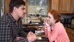cute redhead dolly little teases & seduces her big dicked tutor until he fucks her senseless