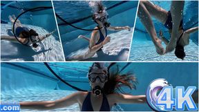 Backward Underwater Rolls with Scuba Tank