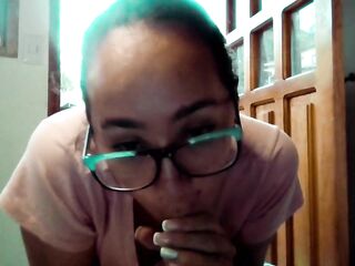 sexy angel was bored and plays with a gift that her stepbrother gave her