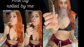 Pink cigarette - Deep inhales - some coughs
