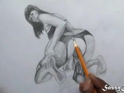 Sex Art -14 inch Bad Dragon Dildo deep anal riding