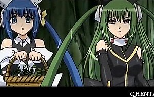 Hentai chick rides cock in 3some at the beach