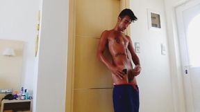 Roommate Is Showering Meanwhile I Cum in His Used Sock - Oily Body