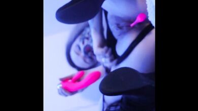 Her first Lush solo session with hot toys making her cum hard
