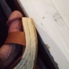 My huge veins cock fucking a sexy shoe. I wanted to cum so bad