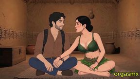 Desi Tribal Village Beauty Hot Passionate Night with Traveler in Forest Hut