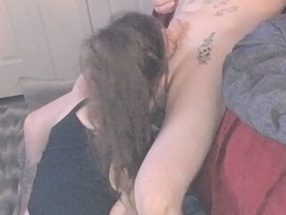 Shy nerdy hotty learning to deepthroat!