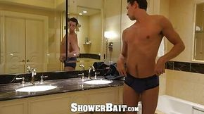 Hot Straight bait wet shower fuck