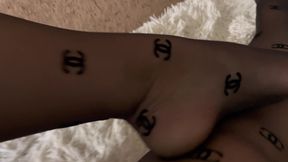 Stepmom Shows Pantyhose to Stepson