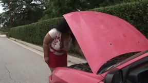 Big and fat girl with huge boobs banged by skinny boy